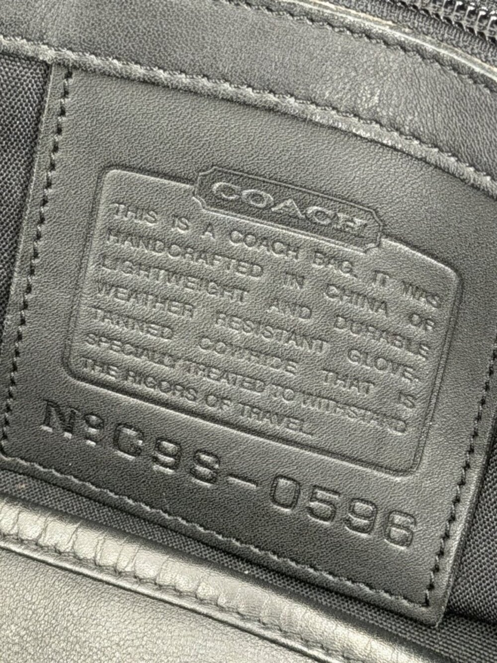 COACH Vintage Black Leather Duffel Weekender 0596 Bag - Picture 9 of 12